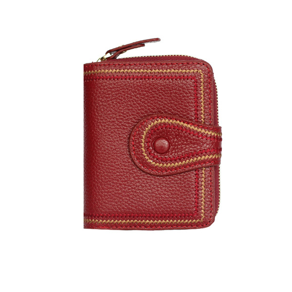 Ženski kožni novčanik s patentnim zatvaračem i džepom za kartice