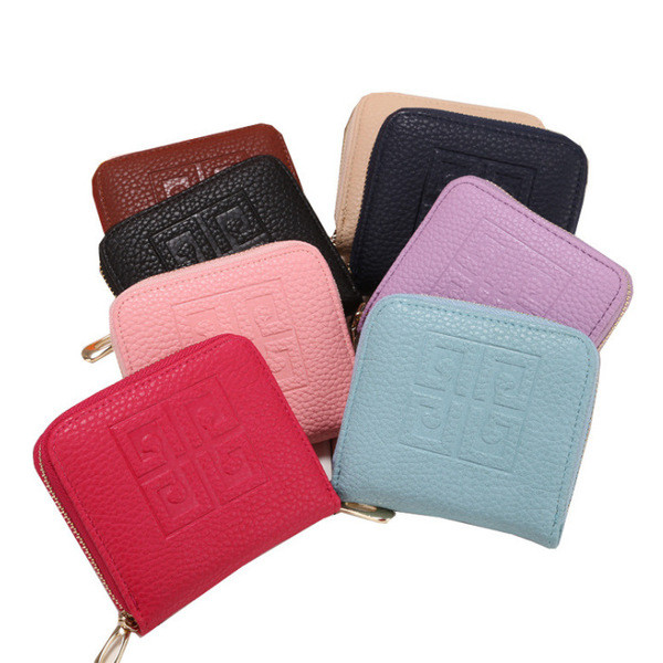 Μίνι γυναικείο πορτοφόλι με φερμουάρ και 3D εκτύπωση