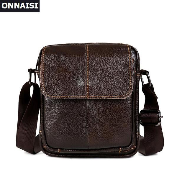 Ανδρική έκο δερμάτινη τσάντα νέου μοντέλου με μπροστινή τσέπη