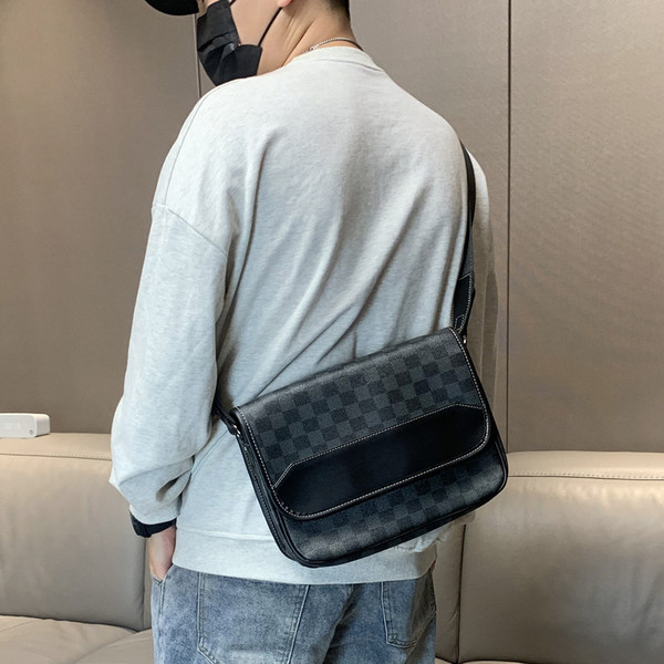 Férfi öko bőr táska textil fogantyúval szürke színben