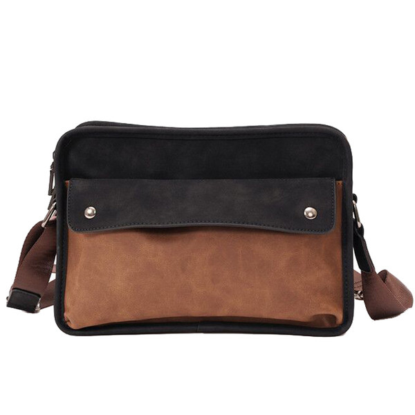 Kaasaegne pika sanga ja esitaskuga meestekott