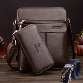 Stilingas vyriškas krepšys iš eko odos su patogia ilga rankena