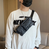 Moodne tõmbluku ja tekstiilist sangaga meestekott