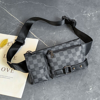 Moodne tõmbluku ja tekstiilist sangaga meestekott