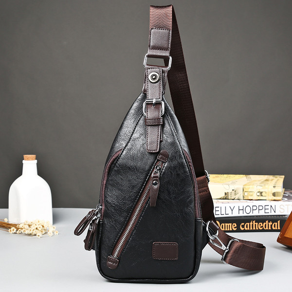 Modern műbőr válltáska férfiaknak