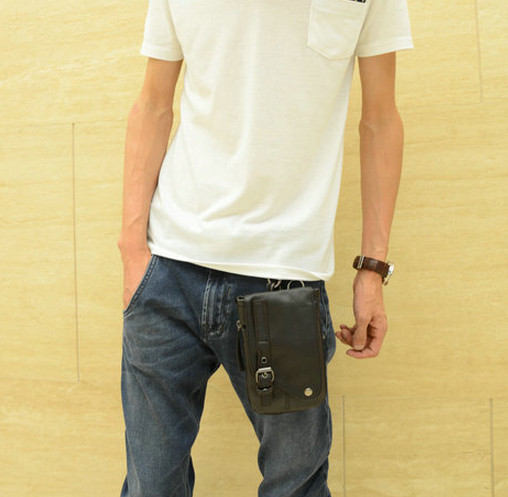 Alkalmi férfi műbőr táska csattal