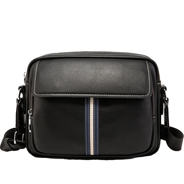 Muška kožna torba s dugom ručkom i prednjim džepom