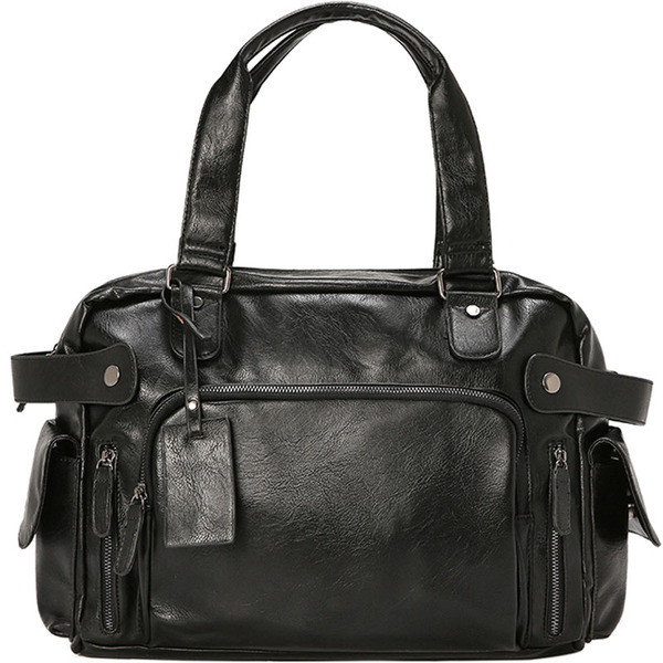 Meeste nahast kott esitasku ja käepidemetega musta värvi