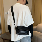 Muška moderna torba od eko kože i dugačke tekstilne ručke