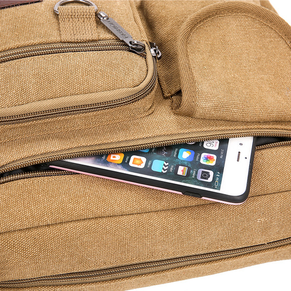 Patogus vyriškas tekstilinis krepšys su daugybe kišenių