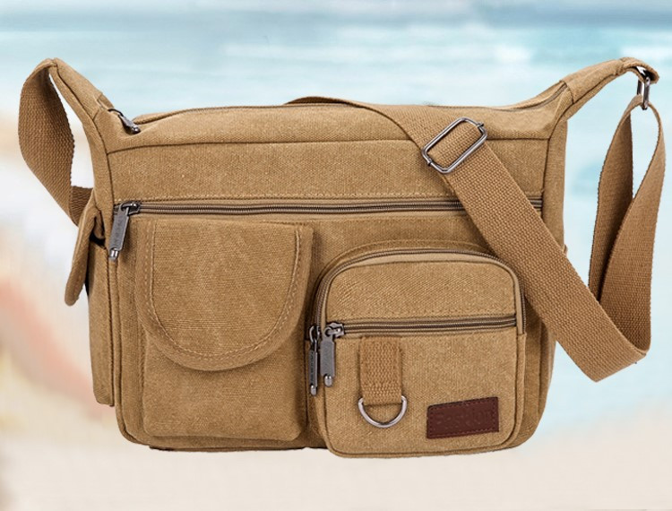 Patogus vyriškas tekstilinis krepšys su daugybe kišenių