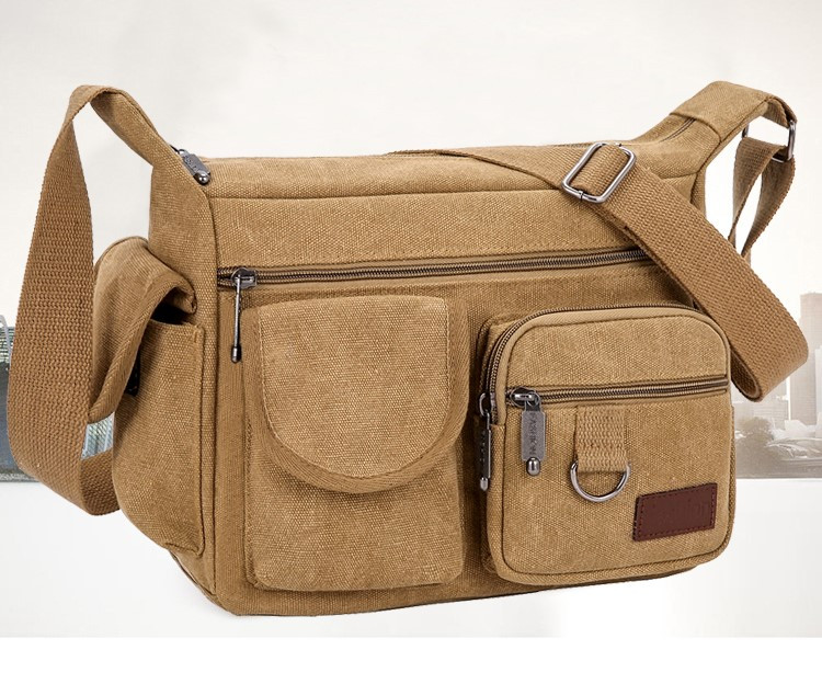 Patogus vyriškas tekstilinis krepšys su daugybe kišenių