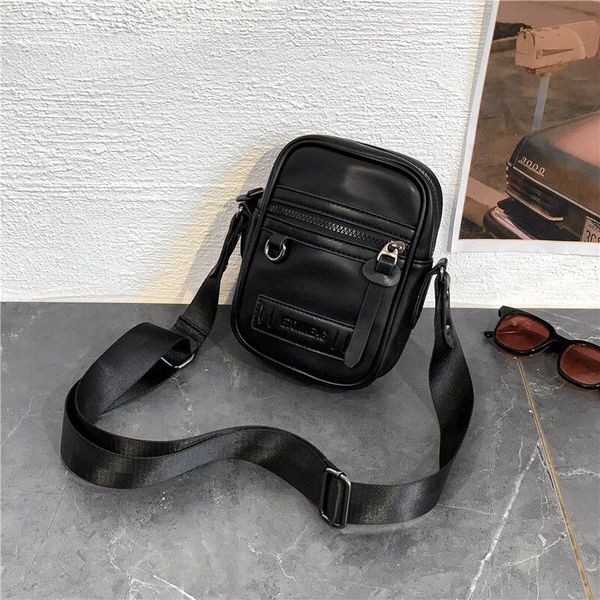 Öko bőrből készült férfi mindennapi hátizsák, hosszú textil fogantyúval