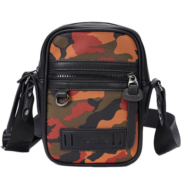 Öko bőrből készült férfi mindennapi hátizsák, hosszú textil fogantyúval