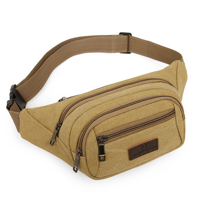 Нов модел мъжка чанта за през кръста с няколко отделения и с ципове