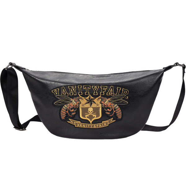 Modern férfi táska hosszú füllel, fekete színben