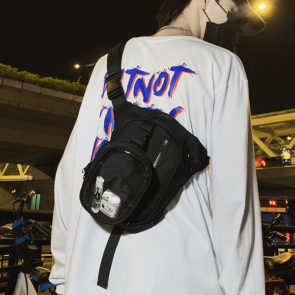 Mindennapi férfi táska átlátszó zsebbel