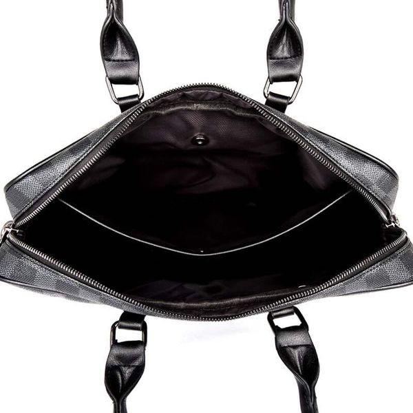 Férfi alkalmi bőrtáska szürke fogantyúval