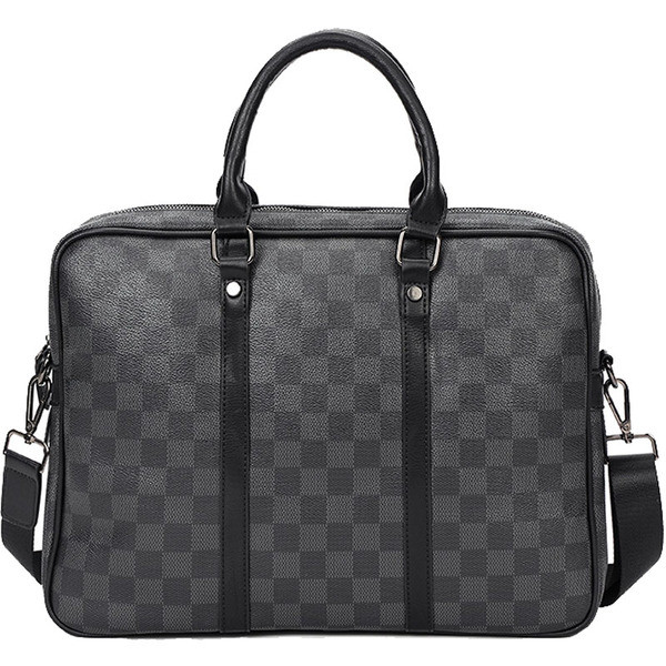 Férfi alkalmi bőrtáska szürke fogantyúval