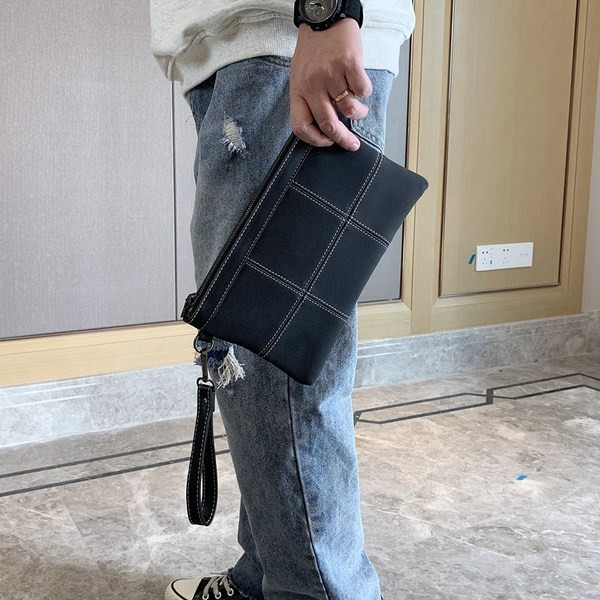 Ikdienas vīriešu melna soma ar rāvējslēdzēju