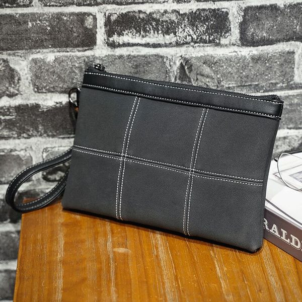 Ikdienas vīriešu melna soma ar rāvējslēdzēju