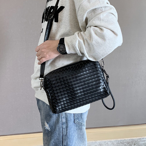 Casual meeste nahast kott pikkade ja lühikeste sangadega