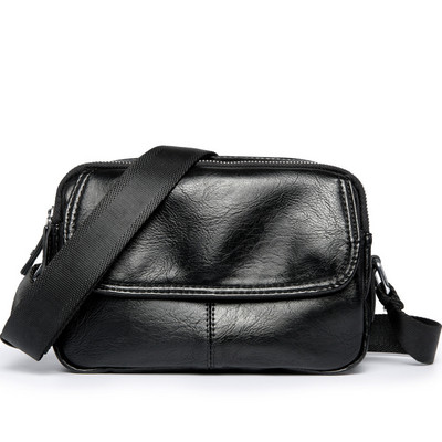 Ležerna crna muška torba od umjetne kože