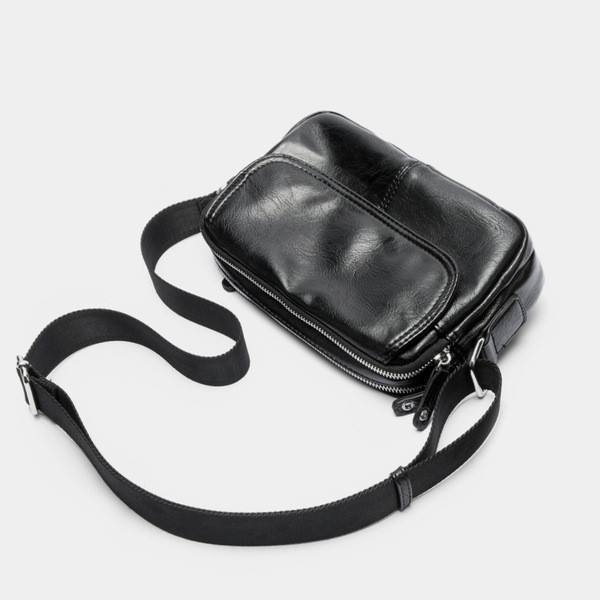 Ležerna crna muška torba od umjetne kože