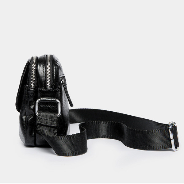 Ležerna crna muška torba od umjetne kože