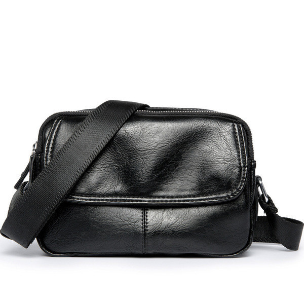 Ležerna crna muška torba od umjetne kože