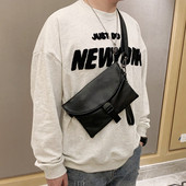 Мъжка ежедневна кожена чанта в черен цвят