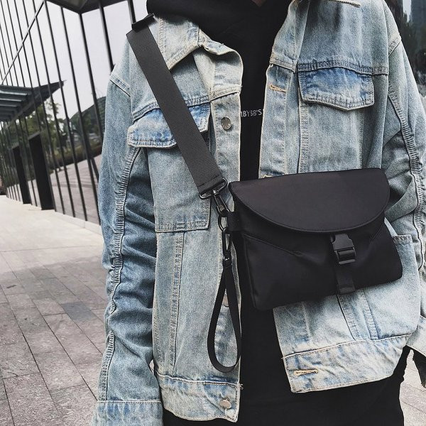 Férfi textiltáska hosszú füllel, fekete és szürke színben