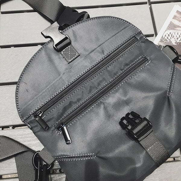 Férfi textiltáska hosszú füllel, fekete és szürke színben