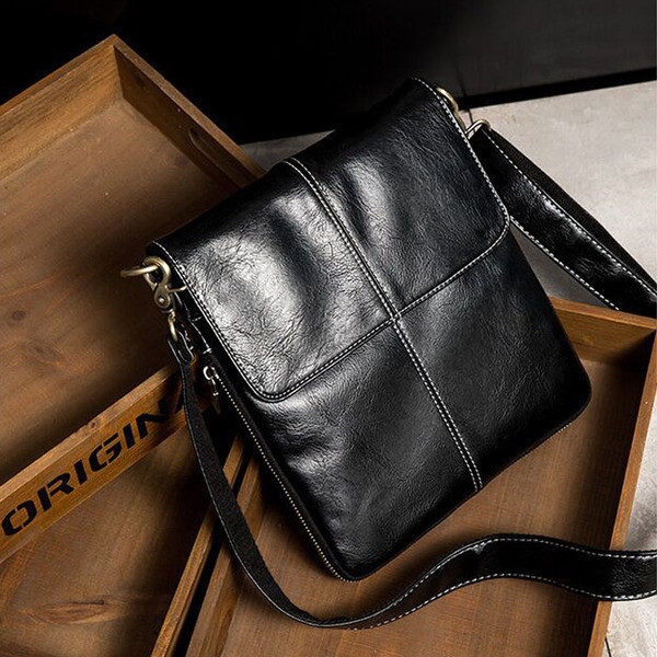 Ανδρική καθημερινή έκο δερμάτινη τσάντα με μακριά λαβή