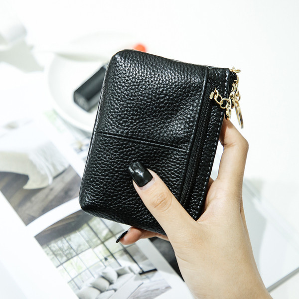 Női bőr pénztárca cipzárral és elülső zsebbel, különböző színekben