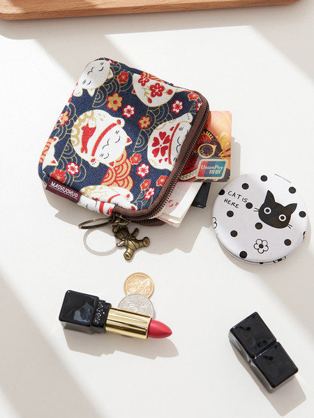 Új modell női pénztárca színes mintával és cipzárral