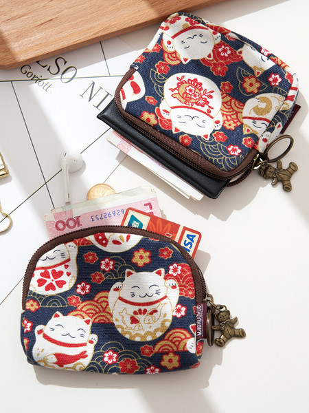 Új modell női pénztárca színes mintával és cipzárral