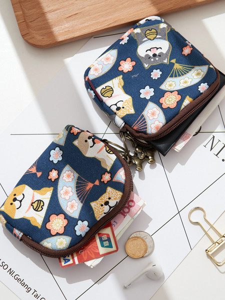 Új modell női pénztárca színes mintával és cipzárral