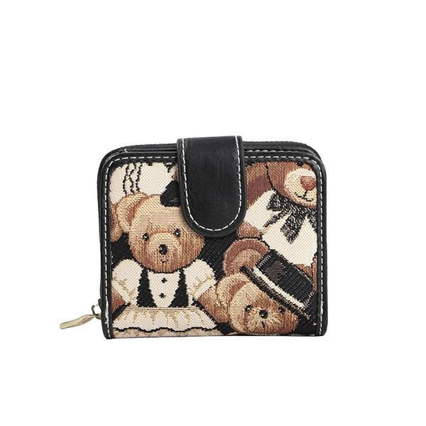 Eko bőrből és textilből készült kis női pénztárca