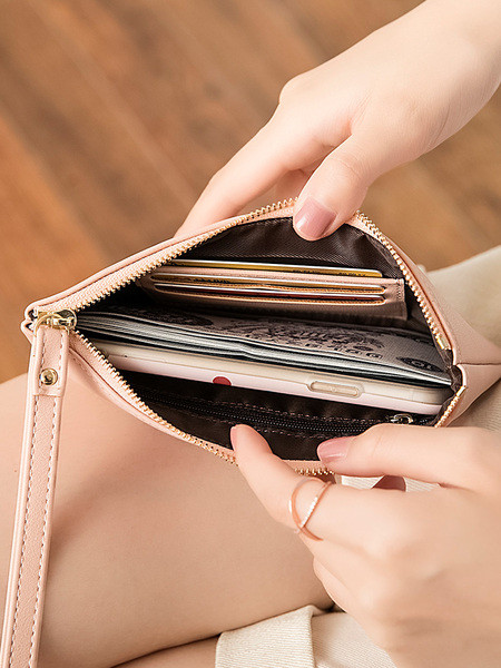 Napi női pénztárca cipzárral és műbőr fogantyúval