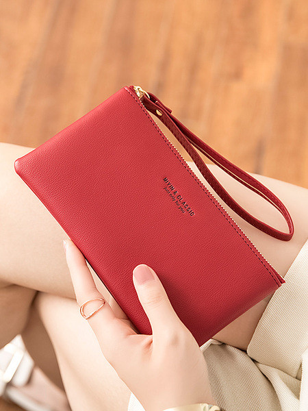 Napi női pénztárca cipzárral és műbőr fogantyúval