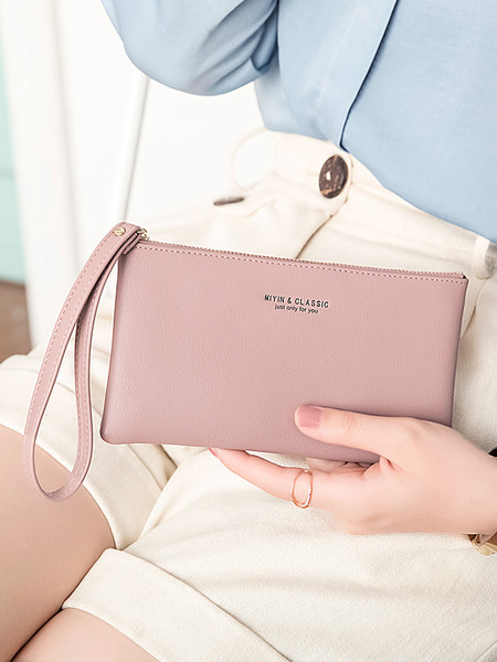 Napi női pénztárca cipzárral és műbőr fogantyúval