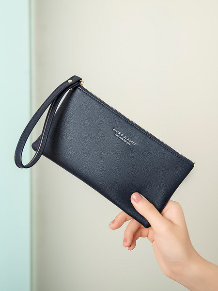 Napi női pénztárca cipzárral és műbőr fogantyúval