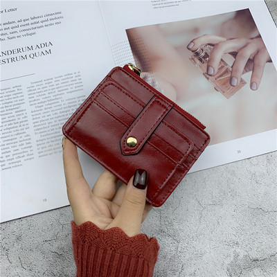 Uue mudeli nahast naiste rahakott taskuga kaartide ja müntide jaoks