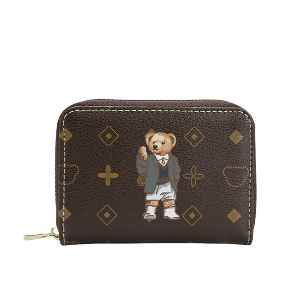 Női bőr pénztárca cipzárral és rátéttel