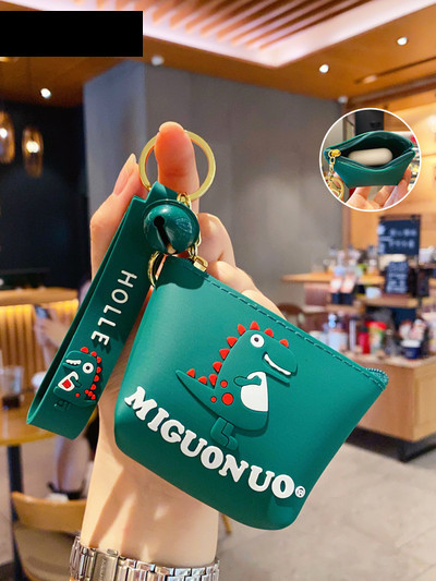 Ежедневен дамски портфейл с цип в зелен цвят