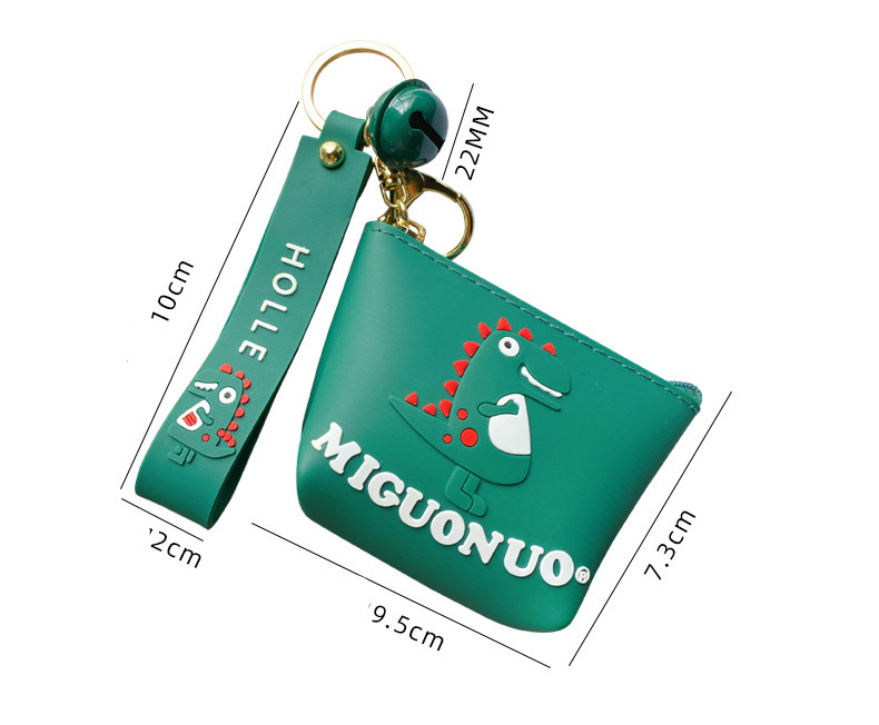 Ежедневен дамски портфейл с цип в зелен цвят