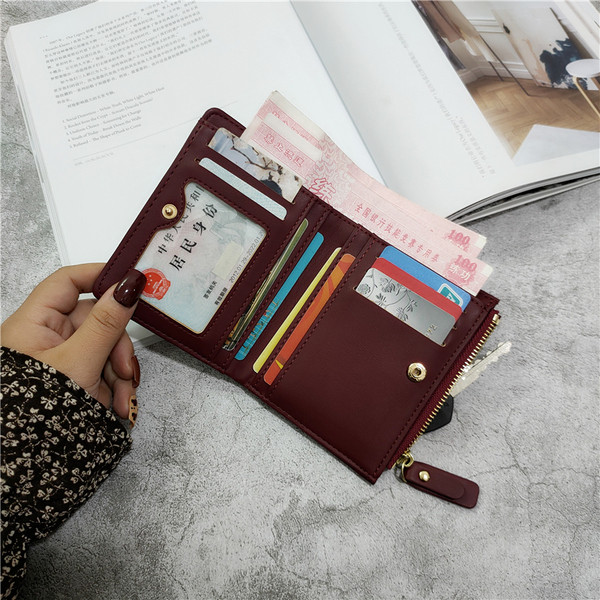 Új modell női bőr pénztárca cipzárral és felirattal