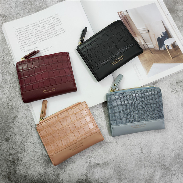 Új modell női bőr pénztárca cipzárral és felirattal