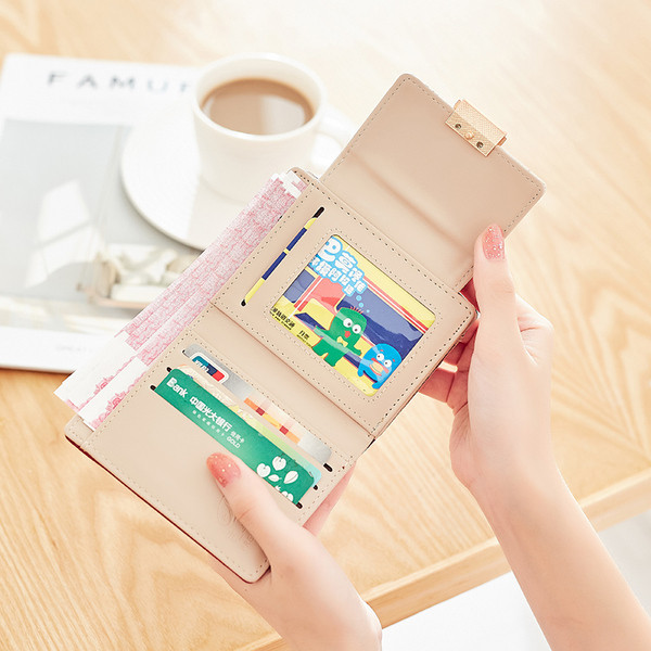 Lillemustriga metallist lukuga väike naiste rahakott